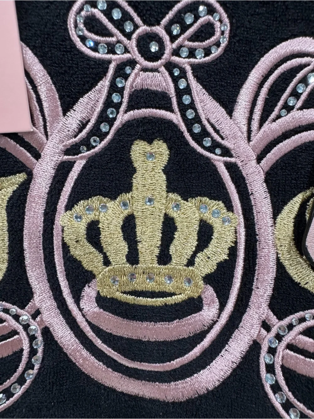 NWT-Juicy Couture Black and Pink Crown Emblem Tote